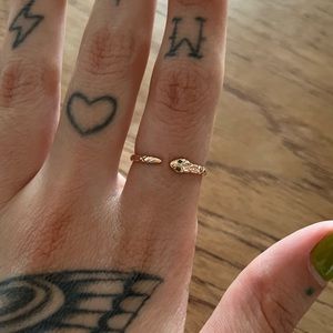 Bluboho Revival Emerald Snake Ring 14k Rose Gold